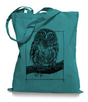 Big Owl Stoffbeutel |Eulen Eule Tragetasche Kult emerald