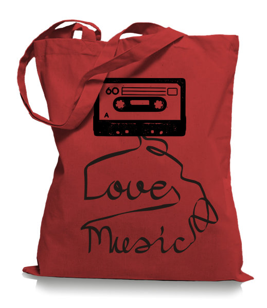 Ma2ca® Loves Music - Jutebeutel Stoffbeutel Tragetasche / Bag WM101