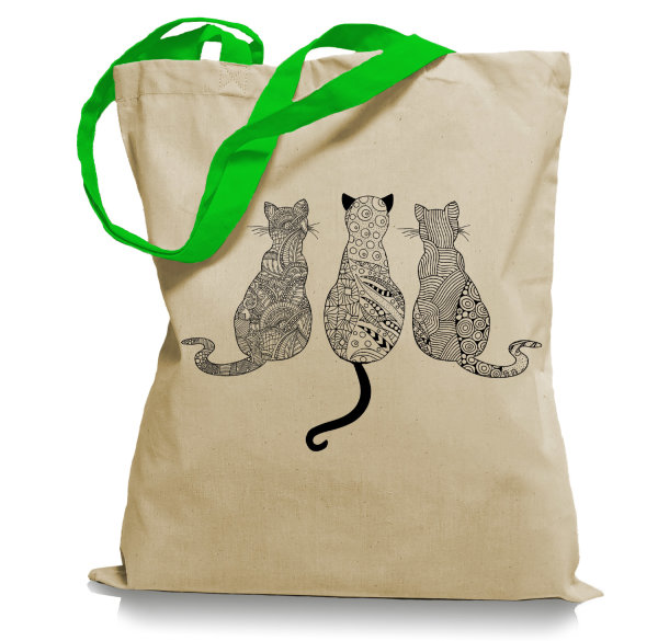 Ma2ca® Cats Stoffbeutel Einkaufstasche Tasche Tragetasche / Bag WMFH