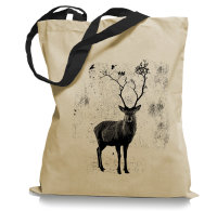Ma2ca® Deer Birds Stoffbeutel Einkaufstasche Tasche...