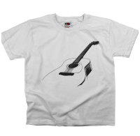 Unplugged Gitarre Rundhals Kinder T-Shirt-white-m