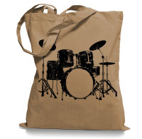 Drums Drummer Schlagzeuger Tragetasche / Bag / Jutebeutel WM1-caramell