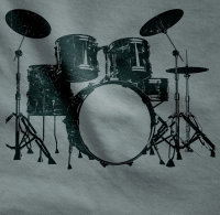 Drums Drummer Schlagzeuger Rundhals Kinder T-Shirt-white-xxl