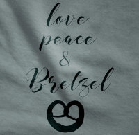 Love Peace und Bretzel Brezel Tragetasche / Bag / Jutebeutel WM1