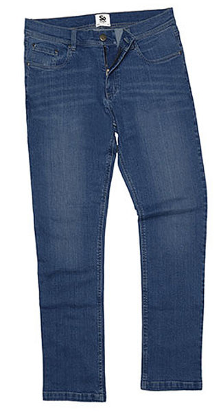 Straight Jeans - Mid Blue Wash