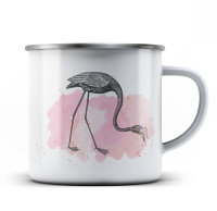 Ma2ca® Pink Flamingo Vogel Vögel Emailletasse...