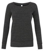Women`s Sponge Fleece Wide Neck Sweatshirt - black