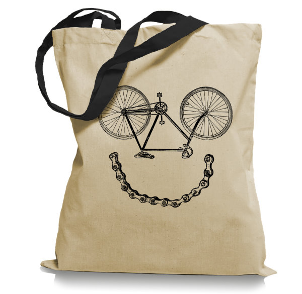 Lustiges Fahrrad Biker Biking Tragetasche / Bag / Jutebeutel WM2-black
