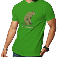 Ma2ca® Biking Bear Bär mit Fahrrad Herren Männer M-Fit T-Shirt realgreen l