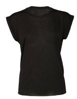 Women´s Flowy Muscle Tee With Rolled Cuff  Black S