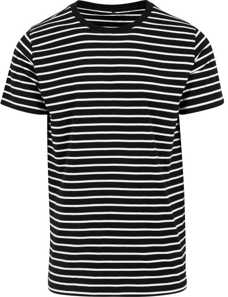 Stripe Tee  by Build Your Brand Black White xl
