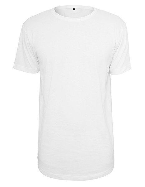 Shaped Long Tee  by Build Your Brand White 5xl