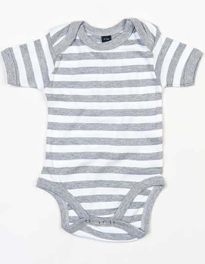 Baby Stripy Bodysuit - Babybody gestreift - lightgrey
