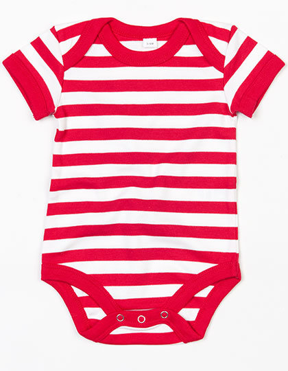 Baby Stripy Bodysuit - Babybody gestreift - red