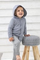 Baby Striped Hooded T navy