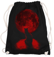 Ma2ca® - Red Cat Moon Mond Gymsac Turnbeutel -...