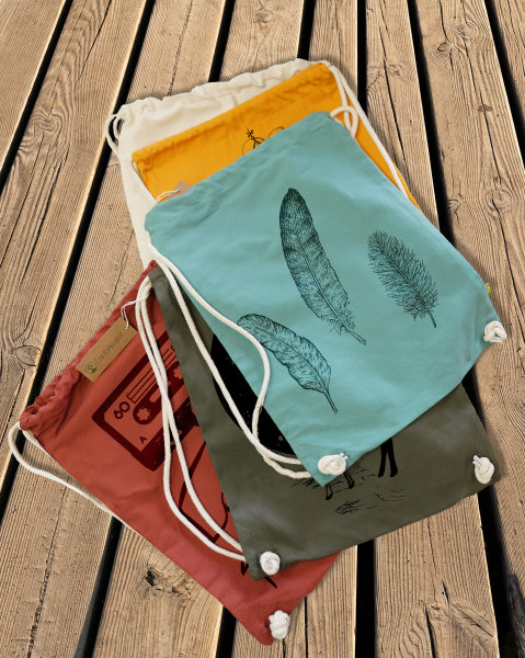 Ma2ca® Octo Fishing Turnbeutel - Baumwoll-Rucksack Mit Angel-Motiv, Ca. 37x47 Cm