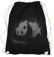 Ma2ca® - Panda Bear Bär Pandabär Gymsac Turnbeutel - Stoffbeutel Tasche Hipster Sportbeutel Rucksack bedruckt - black