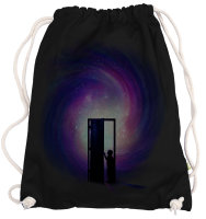 Ma2ca® - Galaxy Door Galaxie Gymsac Turnbeutel - Stoffbeutel Tasche Hipster Sportbeutel Rucksack bedruckt - black