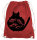 Ma2ca® - Catfish Cat Katze Katzen Gymsac Turnbeutel - Stoffbeutel Tasche Hipster Sportbeutel Rucksack bedruckt - red