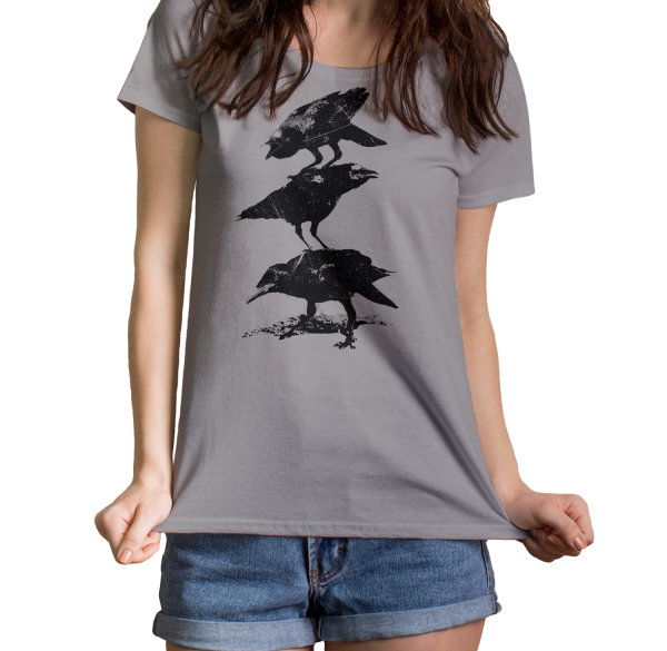 Crows Rundhals Damen M-Fit T-Shirt