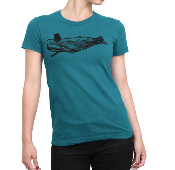Whale Cigar Rundhals Damen M-Fit T-Shirt