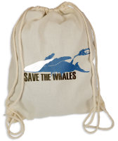 Save the Whales - Gymsac Turnbeutel - Stoffbeutel Hipster...